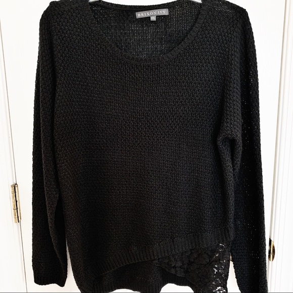 Brixton Ivy Darla Asymmetric Lace Hem Sweater - Picture 3 of 6